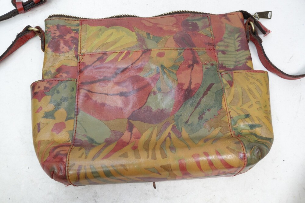 Patricia Nash Crossbody Bag Womens Multicolor Floral Leather Purse Handbag